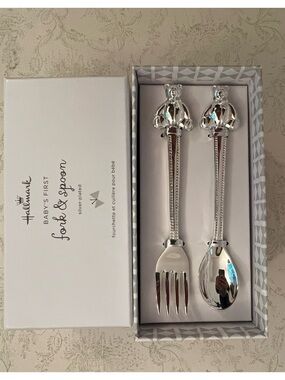Hallmark Silver-Plated Baby Fork & Spoon Set - Silver